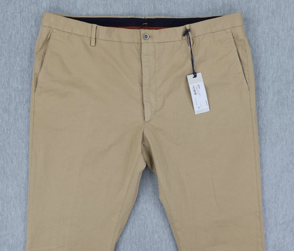Nuevos Pantalones Chinos Zanella Noah Para Hombres 40x37 EE. UU. Tostado Algodón Lino Mezcla Informales Nuevos con Etiquetas Foto 4 de 4