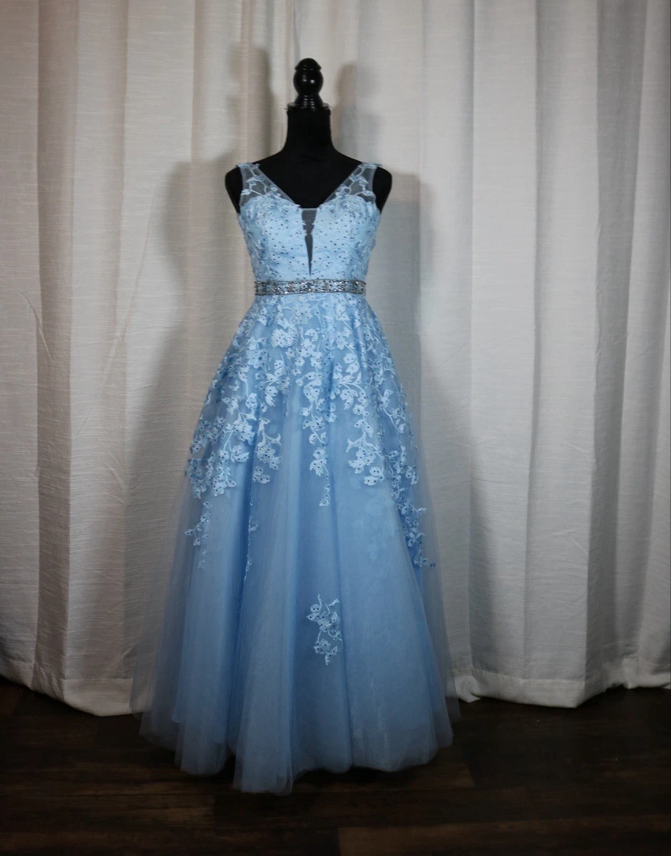 Tulle Blue Sleeveless Bridesmaid Dresses for sale