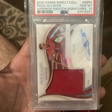 2020 panini immaculate soccer Paco Alcacer /50 Superior Swatch Signature Psa 10