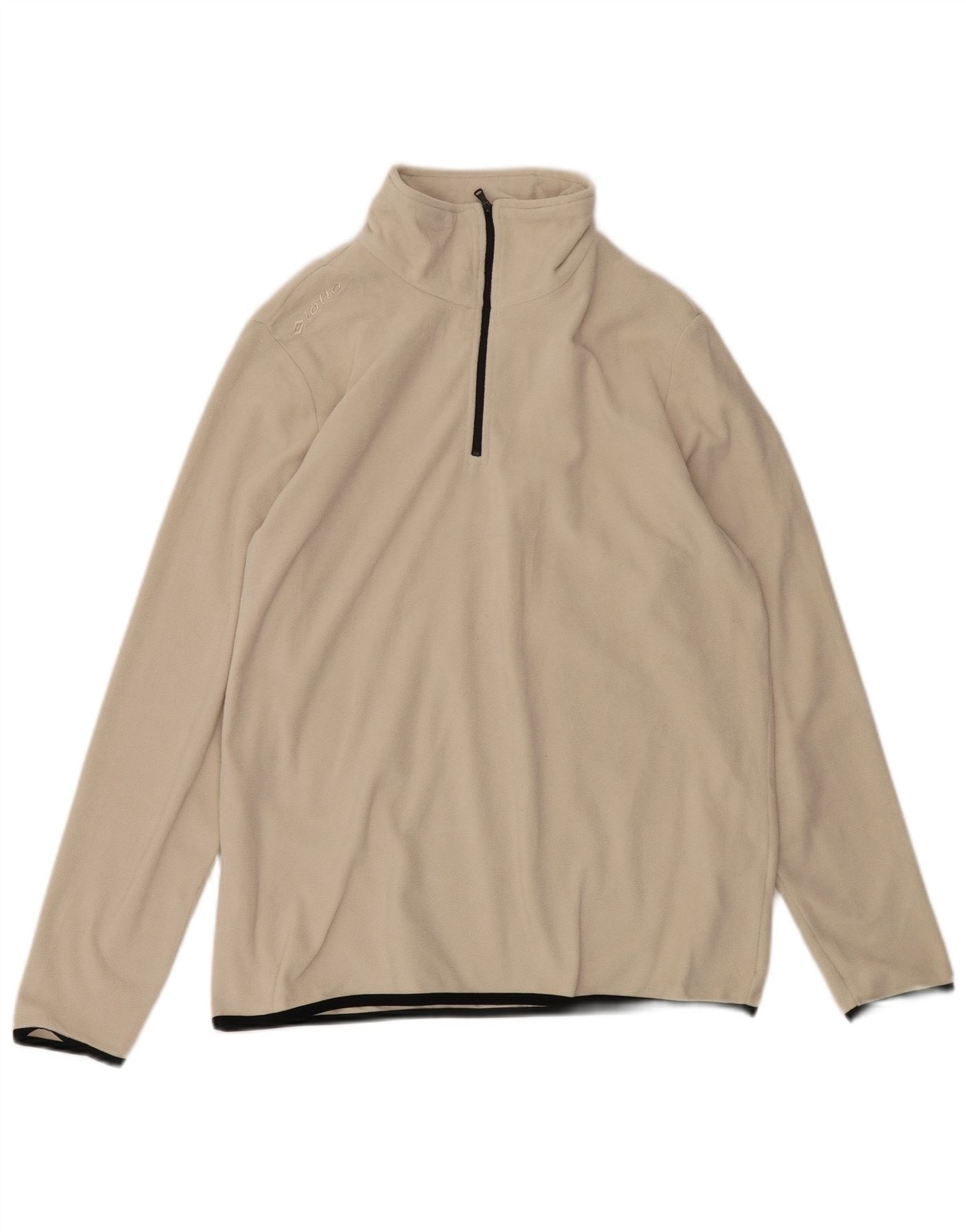 LOTTO Mens Zip Neck Fleece Jumper Medium Beige Polyester CZ01