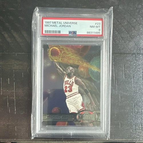 Michael Jordan 1997-98 Metal Universe #23 SkyBox PSA 8 Graded Chicago Bulls