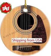 Guitar Ornament Personalized Ceramic Guitar Ornaments for Christmas Tree Xmas.