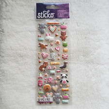 Sticko Puffy Cute Animal Sticker Sheet, Dimensional Stickers