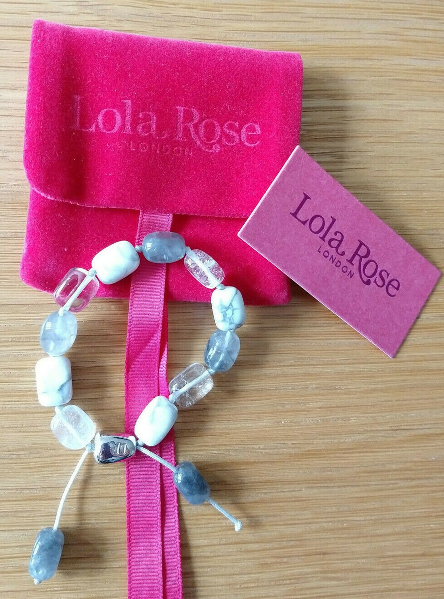 Lola Rose adjustable, semi precious stone bracelet grey/white