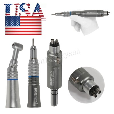 NSK Style Dental Low Speed Handpiece - Straight Contra Angle Air Motor, 2/4 Hole, Manual Chuck