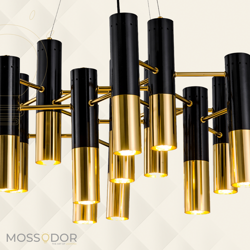 Lampadario moderno lusso oro nero accessori luce soffitto cucina camera da letto - Foto 2 di 19