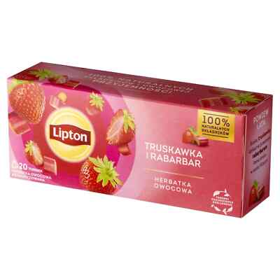 Lipton STRAWBERRY & RHUBARB - Fruit Tea 20 Teabags 32g