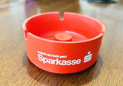 Nostalgia 80s Ashtray Sparkasse Bank Germany Vintage Retro WENN'S UM GELD GEHT