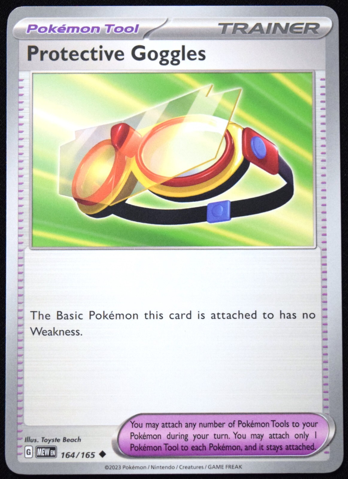 Pokemon TCG Protective Goggles 164/165 2023 Scarlet & Violet 151 Uncommon - NM