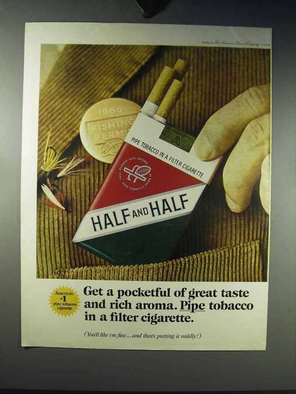 aroma cigarettes 1966 Half and Half Cigarette Ad