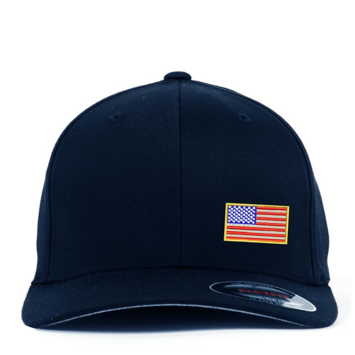 / flag hat cap available navy fit embroidered American flexfit eBay name | Adding flex