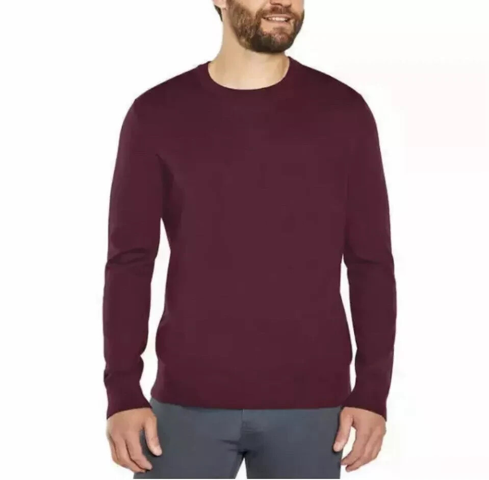 Banana Republic Men’s 100% Merino Wool Crew Neck Sweater,  Dark Red,    XL