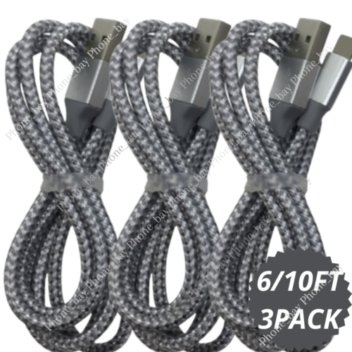 3PACK Fast Charger USB Cable 6FT/10FT For iPhone XS XR Max 6 7 8 11 12 13 Pro - Afbeelding 1 van 12