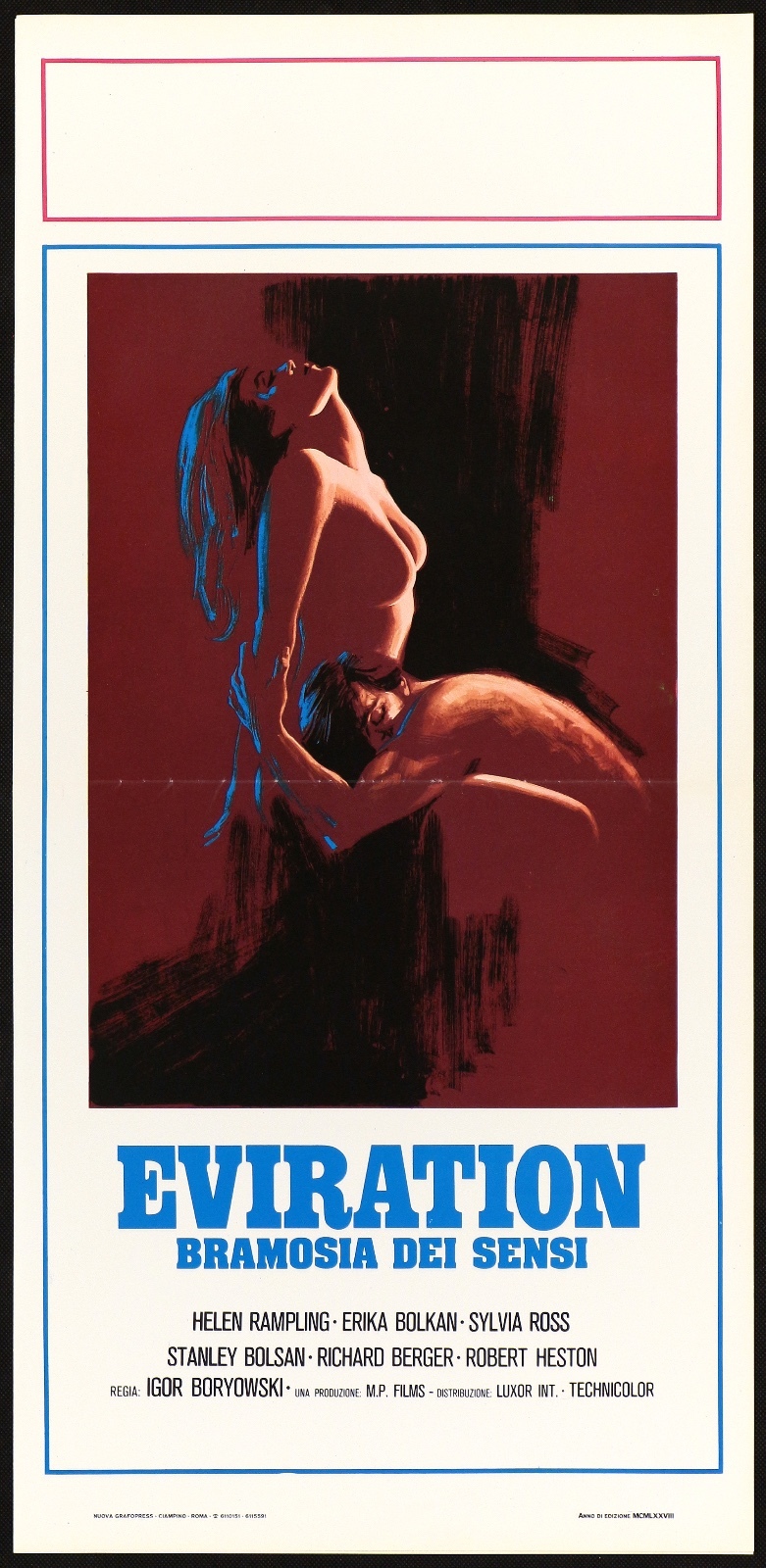 Locandina originale film EVIRATION BRAMOSIA DEI SENSI (1976) - Regia di Igor Boryowski