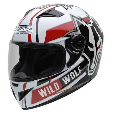 NZI MUST II WILD WOLF FULL FACE HELMET WHITE SIZE XL