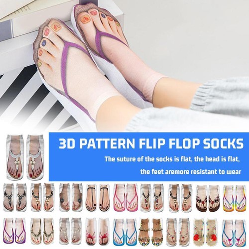 Novelty 3D Flip Flop Socks Funny Sock Summer Design Stocking New D6 Gifts D4P7