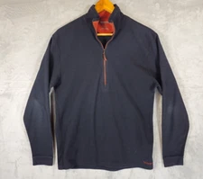 Simms Fishing Mens Size Medium Black  1/4 Zip Fleece Pullover Outdoors Trout