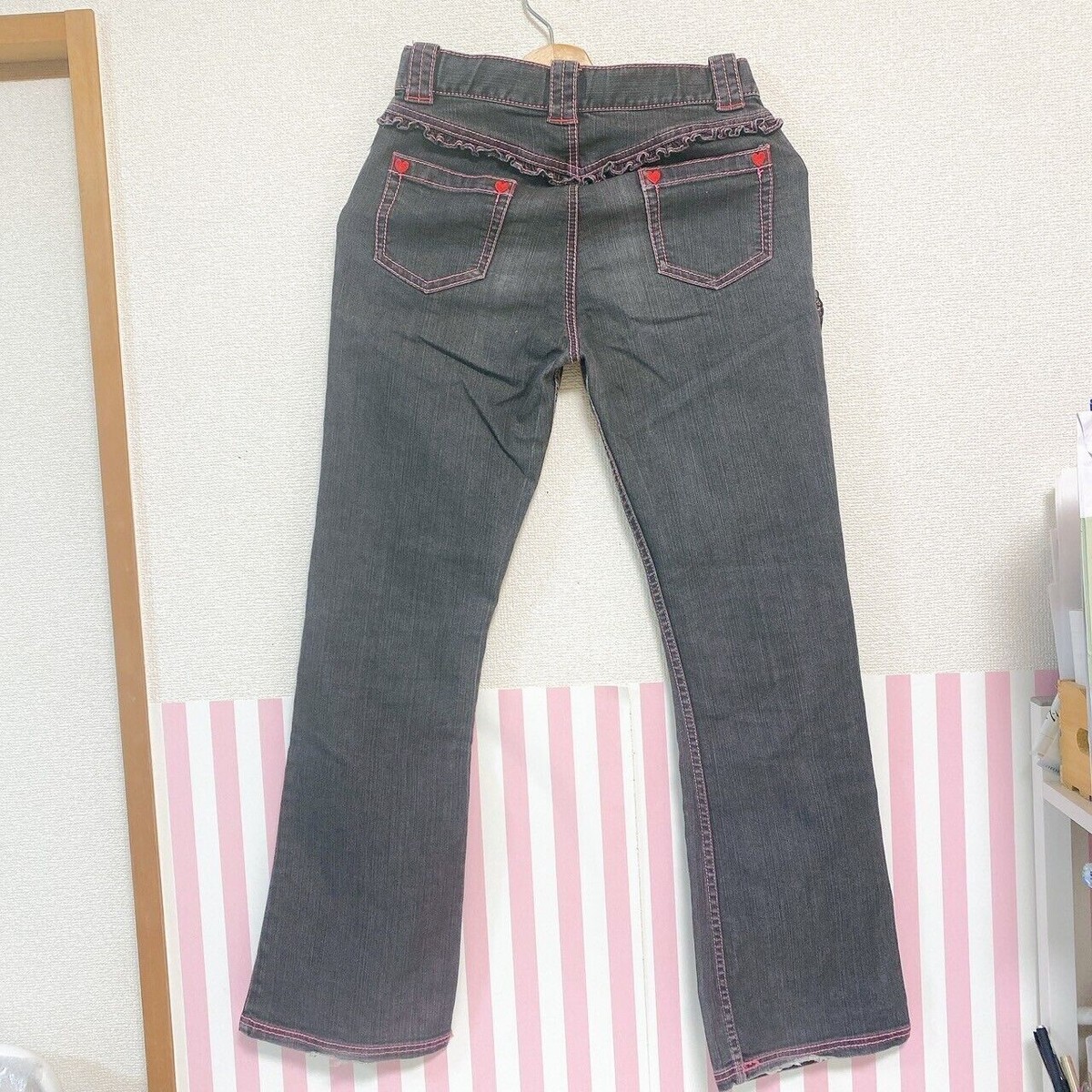 Mezzo Piano Pants M Size 150cm Denim Heart Pink Stitch Kids Girl 