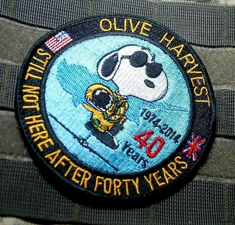 PROJECT OLIVE HARVEST スヌーピー パッチ ワッペン 9th SRW U2 PROJECT OLIVE HARVEST RAF AKROTIRI 1974-2014 40YEAR