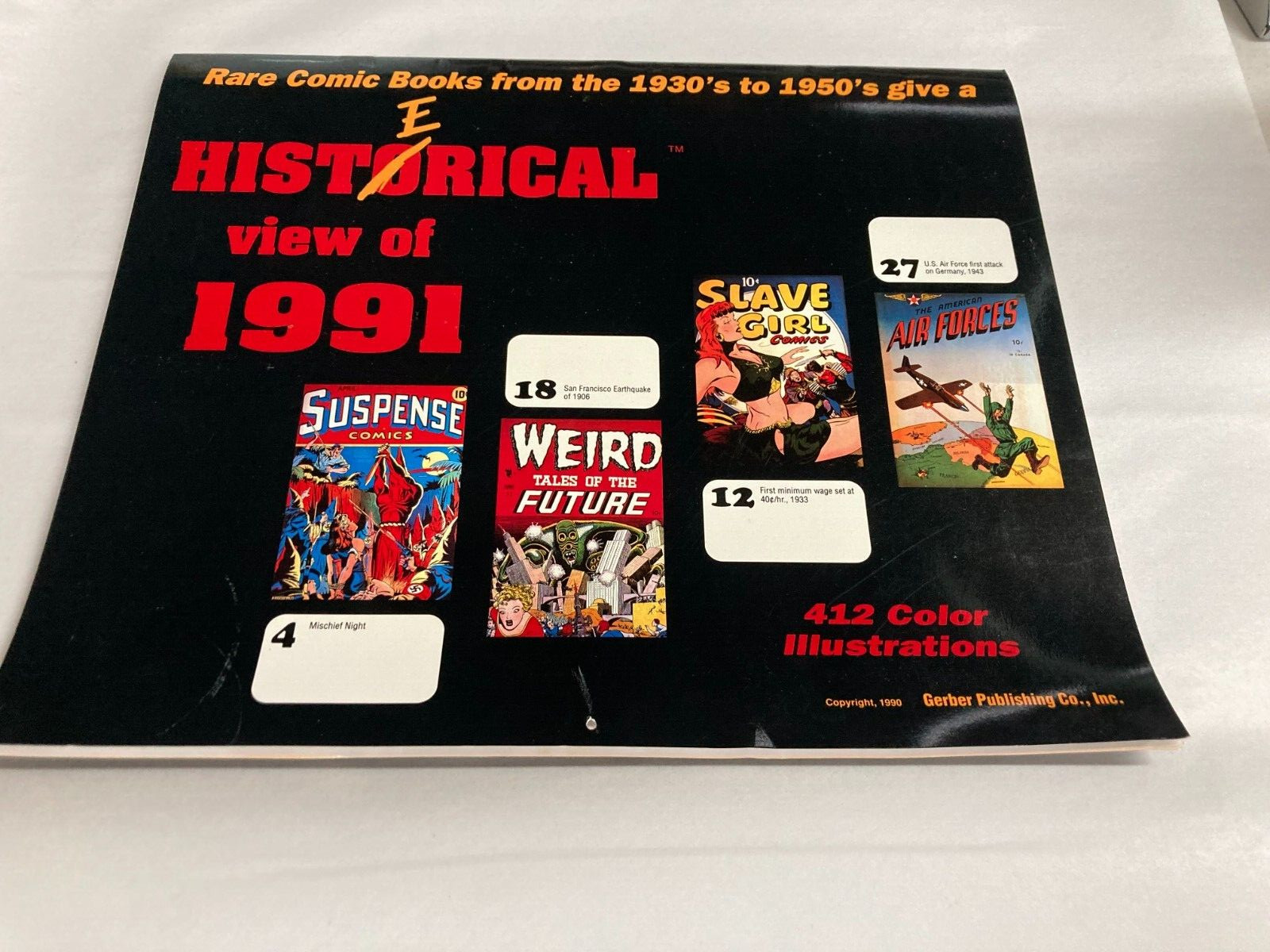 Histerical View of 1991 Golden Age Comic Book calendar Pre-code Horror