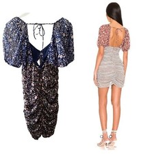 NWT FREE PEOPLE Ditsy Floral Tessa Dress Size Small Ruched Sexy Flirty Romantic