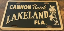 Cannon Buick Dealership Booster License Plate Lakeland Florida Vintage Palm Tree
