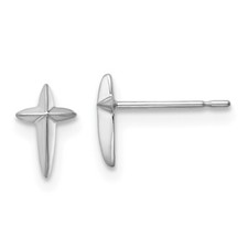Real 14kt White Gold Madi K Cross Post Earrings