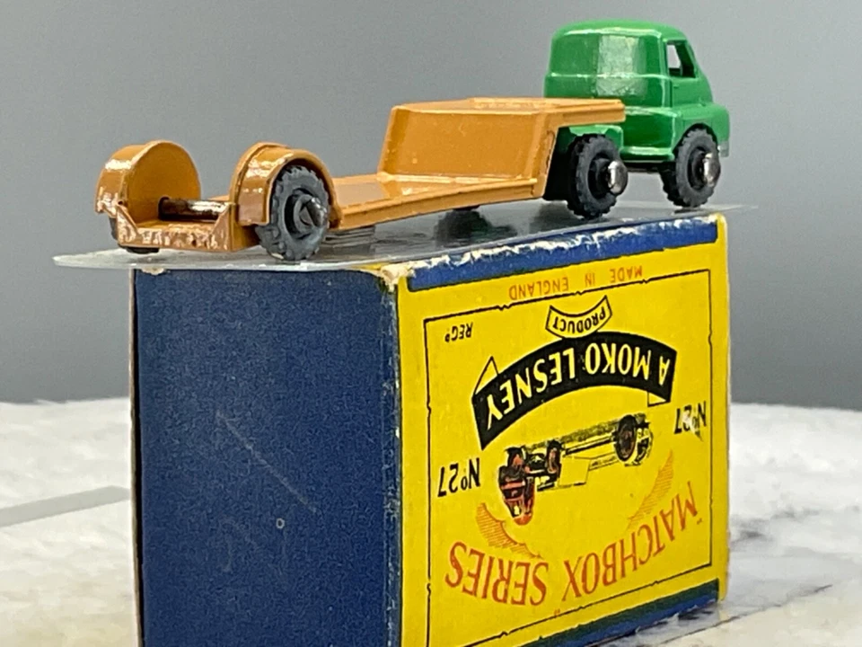 Moko Lesney Matchbox #27A Bedford cargador bajo, 1956 N, como nuevo en caja B todo original, N.O.S Foto 4 de 4