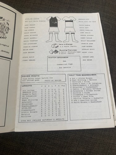 Stirling Albion V Brechin City 1987 Football Programme - Picture 3 of 3