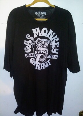 Gas Monkey Garage Shirt Mens XXXL Black Crew Neck Dallas Texas USA Knit Comfy