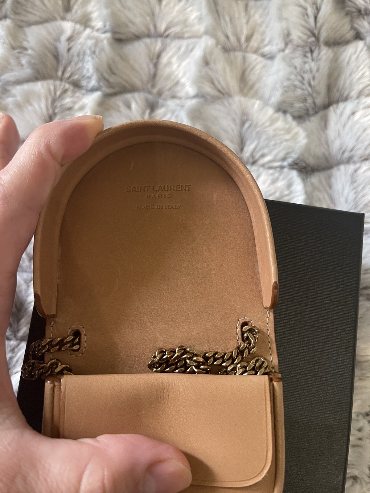 YVES SAINT LAURENT Borsa a monete in pelle bambino Kaia
