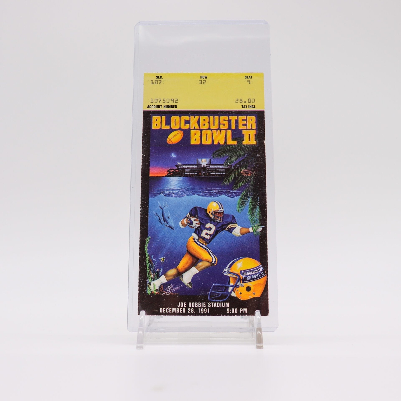 Blockbuster Bowl II Ticket Stub, Colorado vs. Alabama, Near Mint/Mint ...