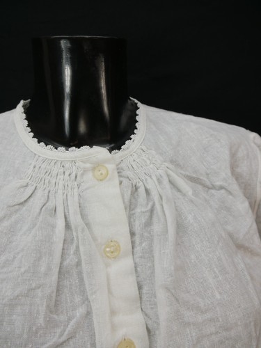 Gr.48 Dirndlbluse weiß Bluse für Dirndl Baumwolle mit Spitze B10199 - Bild 2 von 4