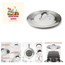 15 Inch Large Universal Pans Pots Lid Cover Fits 11/12/13/14/15" Frying Pans/...