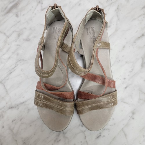 Merrell Sandals Womens Sz 8 Zip Up Strappy Sandals Heels J55382 - Picture 4 of 11