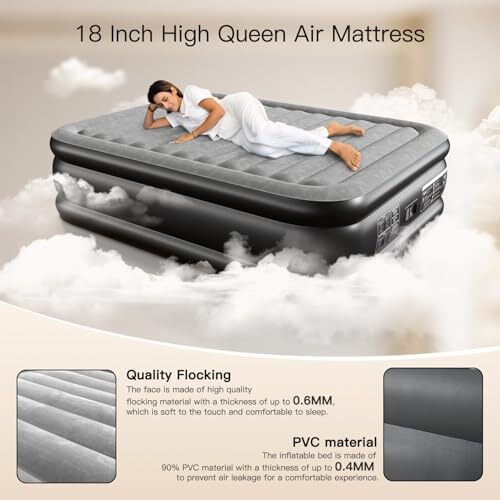 Queen Air Mattress with Built in Pump 18 Inch High Air Mattress Queen