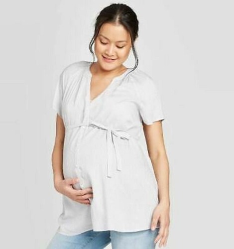 Maternity Short Sleeve Button-Down 