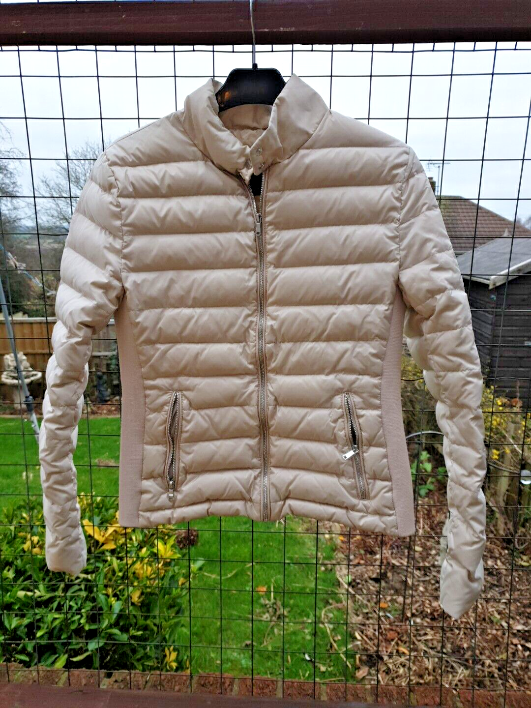 Zara Woman Down Jacket Ivory  Size M Padded Puffer  Warm Winter