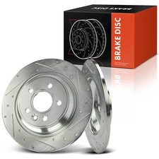 2xRear Driver & Passenger Side Drilled Brake Rotors for Volvo S60 11-18 S80 XC70