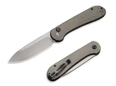 CIVIVI Button Lock Elementum Micarta Dark Green Taschenmesser 14C28N Grün