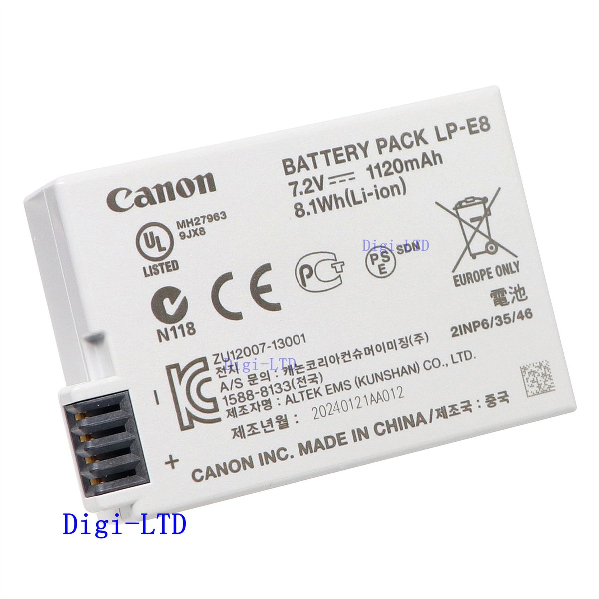 Kit 2 Batterie LP-E8 + Caricabatterie Doppio Per Canon EOS 550D 600D 650D 700D T2i T4i T5i - 4