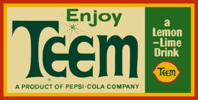 Enjoy TEEM Lemon Lime Soda by Pepsi NEW Sign 24x48'' USA STEEL XL Size 10 lbs