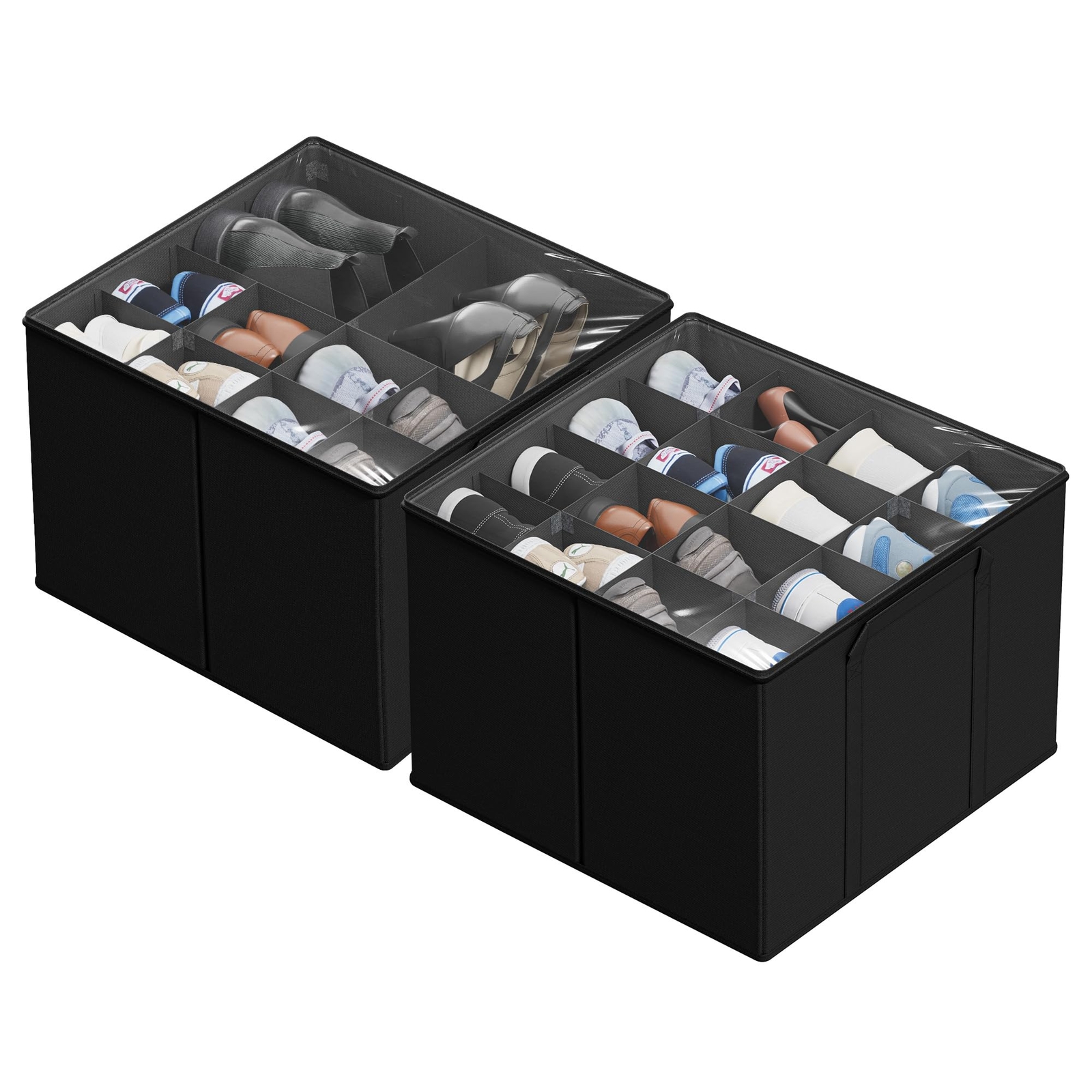 2 Pack Shoe Organizer for Closet, Fits up to 32 Pairs, Small Space Shoe Stora...