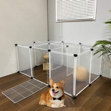 8-18 Panels Pet Playpen Fence DIY Puppy Rabbit Enclosure Exercise Plastic Cage