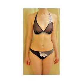 Aubade Purple/Lilac Blue Eternal DARL Sheer Satin/Mesh Plunge Halter U/W 34B