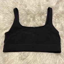 Victorias Secret PINK Sports Bra Medium Black Ultimate Unlined Wireless Pullover