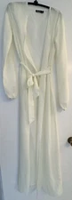 Nasty Gal Long Maxi Robe Cardigan Pool Cover Up Butter Yellow Belt Size 2