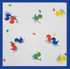 Dundee Ducks Sheet Pack n Play Yard Vintage 90s Baby Bird White Red Blue Yellow