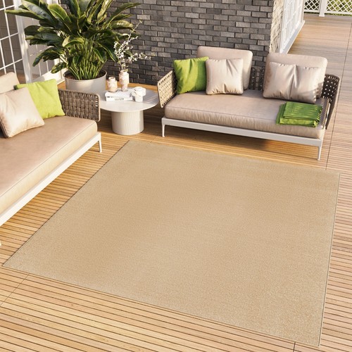 Alfombra cuadrada salón piso corto interior exterior resistente a los rayos UV monocromática - Imagen 20 de 49