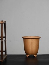 8.1in Chinese Natural Zisha Planter, Collectible Handmade Orchid Bonsai Decor